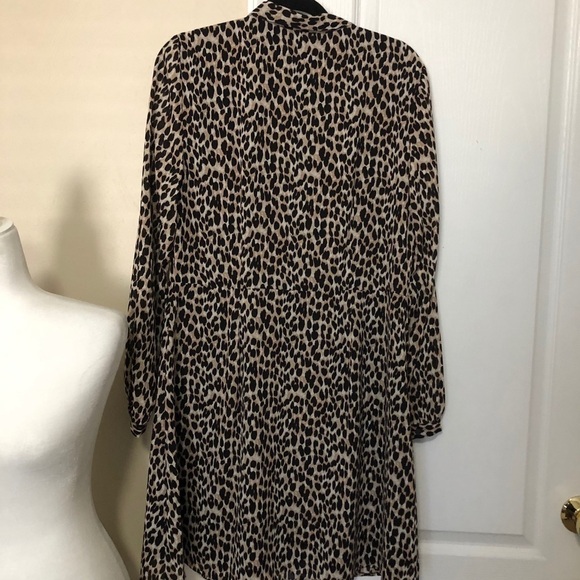 NWT Loft Animal Print Button Up Lined Dress - Picture 6 of 7